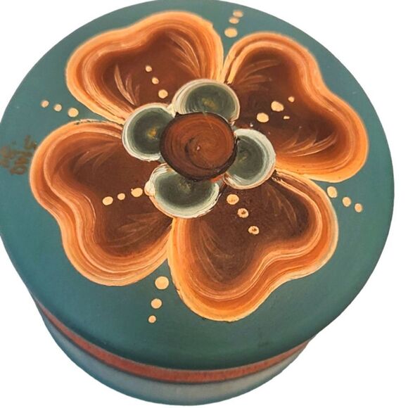 Vintage‎ Hand-Painted Tole Wooden Tri ket Box - Picture 9 of 12